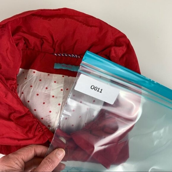 Riani Red Spring Coat with Ruffled Collar - Picture 14 of 14